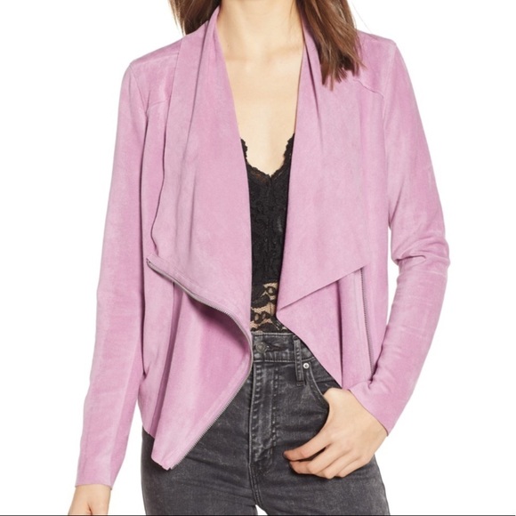 Blank NYCDrape Front Faux Suede Lilac Jacket